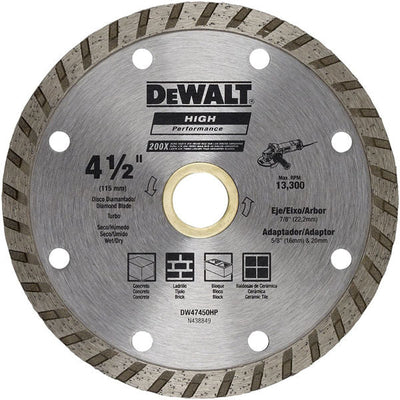Disco de corte diamantado turbo 4-1/2" Dewalt DW47450HP