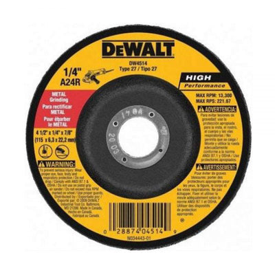 Disco abrasivo para desbaste de metal 9" x 6.35 mm conico Dewalt DW4914F