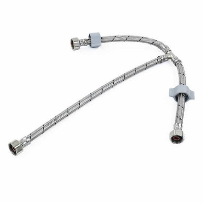 Tubo de abasto T de acero para lavatorio 1/2 x 1/2 AM x 1/2 FPI 55 cm Coflex
