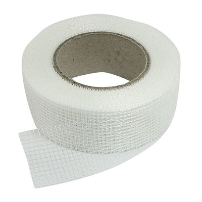 Cinta de fibra de vidrio adhesiva para gypsum 2" x 250' (50 mm x 76 metros)