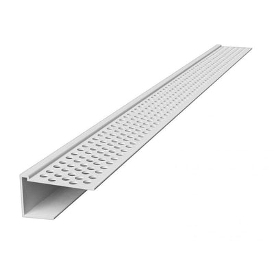 Perfil plastico para gypsum terminal Jota perforada 3.05 metros