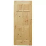 Puerta pino 6 paneles 95 x 210 cm