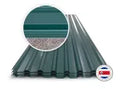 Lamina techo rectangular esmaltada verde 0.42 mm x 1.06 x 3.66 metros ArcelorMittal