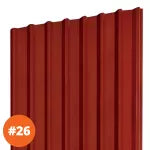Lamina techo rectangular esmaltada roja 0.46 mm x 1.06 x 1.83 metros Metalco