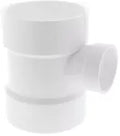 Tee sanitaria reducida PVC SCH40 pared gruesa 100 a 50 mm (4" a 2")