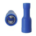 Terminal hembra .156" (16-14 AWG) redondo azul (10 por paquete)