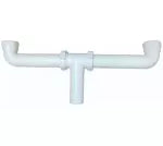 Sifon para fregadero doble 38 mm (1-1/2") plastico de pared