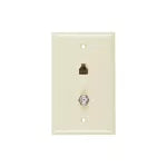 Conector para telefono RJ11 y TV coaxial marfil Eagle 3572-V