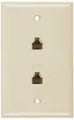 Conector doble para telefono RJ11 UL marfil Eagle 3533-V