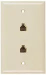 Conector doble para telefono RJ11 UL marfil Eagle 3533-V