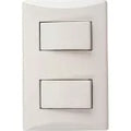 Interruptor doble 3 vias 15A 110V marfil Plata Eagle 1004B-V