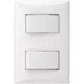 Interruptor doble 15A 110V blanco Plata Eagle 1004-W