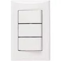 Interruptor triple 15A 110V blanco Plata Eagle 1005-W