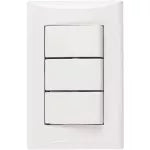 Interruptor triple 15A 110V blanco Plata Eagle 1005-W