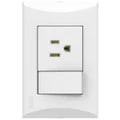 Tomacorriente e interruptor 15A 110V blanco Plata Eagle 1006-W