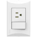 Tomacorriente e interruptor 15A 110V blanco Plata Eagle 1006-W