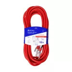 Extension electrica reforzada aterrizada 10 metros 3x12 AWG rojo Volteck ERA-10X12 / 46554