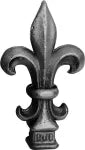 Punta lanza flor liz real pequeña 70 x 120 mm (25 mm) hierro forjado decorativo para rejas 727/9