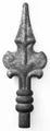 Punta lanza española delgada 48 x 130 mm (13 mm) hierro forjado decorativo para rejas 726/5