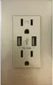 Tomacorriente doble 15A 125V TR con USB 4.8V champagne T&J Eagle 8054-CH