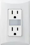 Tomacorriente doble 20A 125V TR con luz LED guia blanco Plata Eagle 1023-W