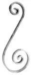 Rizo 120 x 290 mm (12 x 6 mm) hierro forjado decorativo para rejas 74/14