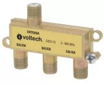 Distribuidor coaxial CATV splitter 1 entrada 3 salidas Volteck DICO-13 / 48476