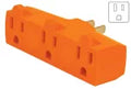 Multicontacto 3 tomas aterrizado tipo Y 15A 127V naranja Volteck MUL-380 / 46805