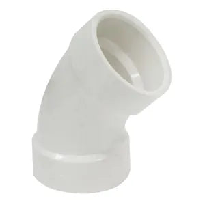 Codo sanitario 45° PVC SCH40 pared gruesa 38 mm (1-1/2")