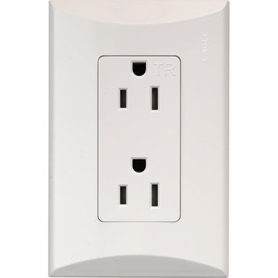 Tomacorriente doble 15A 110V TR blanco Plata Eagle 1009A-W
