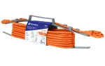 Extension electrica polarizada de uso rudo 3 tomas 8 metros naranja 13A 16AWG Volteck ER-8x16 / 48045