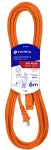 Extension electrica polarizada de uso rudo 3 tomas 6 metros naranja 13A 16AWG Volteck ER-6X16 / 48044