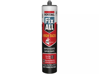 Adhesivo sellador hibrido agarre rapido Fix All High Tack 290 mL Soudal 123393 (blanco)