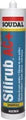 Sellador silicon acetico 100% Silirub AC+ 280 mL Soudal 123380 (negro)