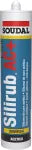 Sellador silicon acetico 100% Silirub AC+ 280 mL Soudal 123380 (negro)
