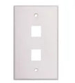 Placa doble con tornillo oculto para conector jack blanco Decor Eagle 8872-W