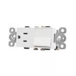 Tomacorriente e interruptor 15A 110V blanco Decor Eagle 3284-W