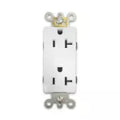 Tomacorriente doble 20A 110V comercial blanco Decor Eagle 7352-W