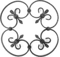 Roseta 380 mm (10 x 5 mm) hierro forjado decorativo para rejas 24/1