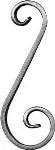 Rizo 110 x 270 mm (12 x 6 mm) hierro forjado decorativo para rejas 80/A/1