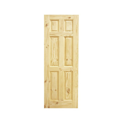 Puerta pino 6 paneles 90 x 210 cm
