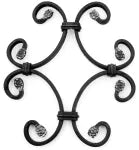 Roseta de presion 220 x 250 mm (12 x 6 mm) hierro forjado decorativo para rejas 36/1