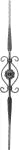 Barrote con flor 110 x 900 mm (12 x 12 mm) hierro forjado decorativo para rejas 64/F/8