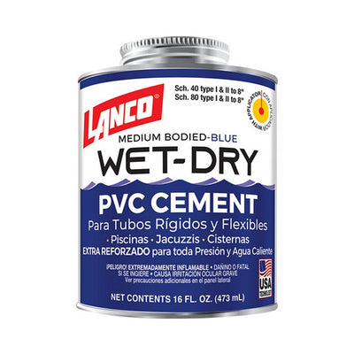 Pegamento PVC agua fria y caliente Wet-Dry azul 1/8