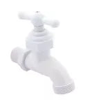 Llave chorro con rosca blanca de PVC