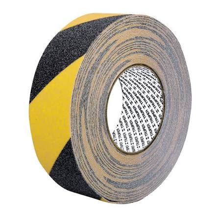 Cinta adhesiva amarilla y negra antiderrapante 50 mm x 18 metros Truper CIA-218P / 101449