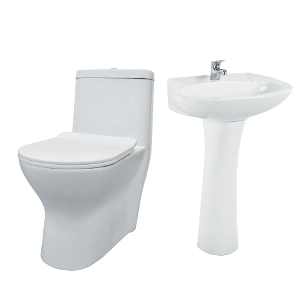 COMBO INODORO Y LAVATORIO/PEDESTAL ECONOMICO