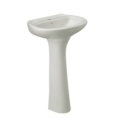 Lavatorio de pedestal 465 x 360 mm con rebosadero blanco