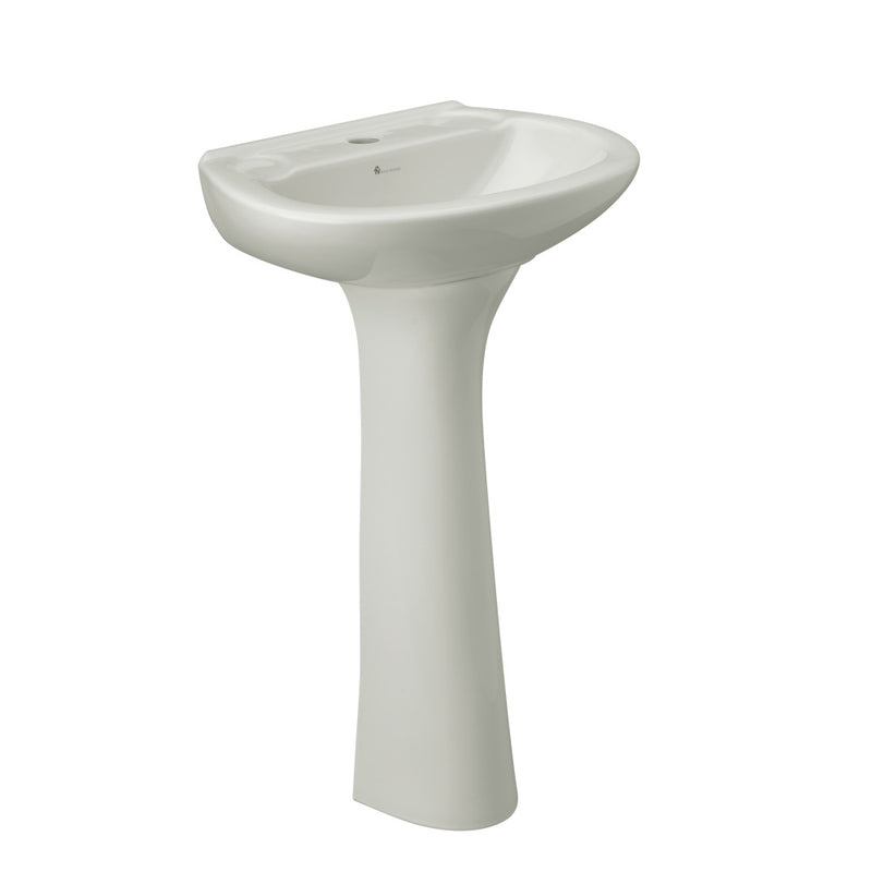 Lavatorio de pedestal 465 x 360 mm con rebosadero blanco