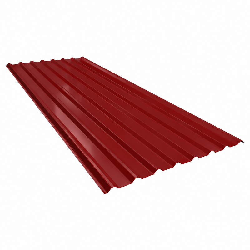 Lamina techo rectangular esmaltada roja 0.42 mm x 1.06 x metro ArcelorMittal